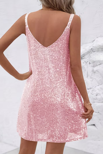 Cambric Boutique V-Neck Sequin Mini Dress